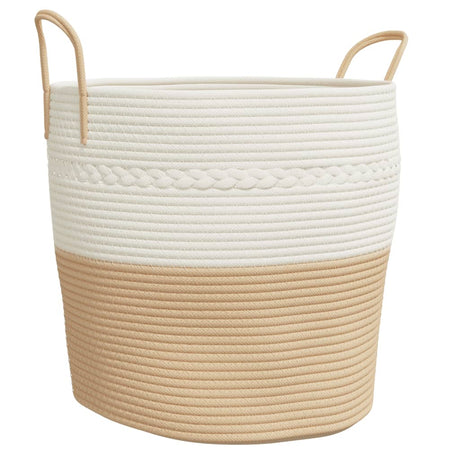Vidaxx panier de rangement ø 43x38 cm coton beige et blanc