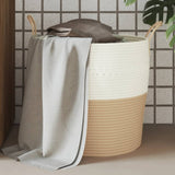 Vidaxx panier de rangement ø 43x38 cm coton beige et blanc