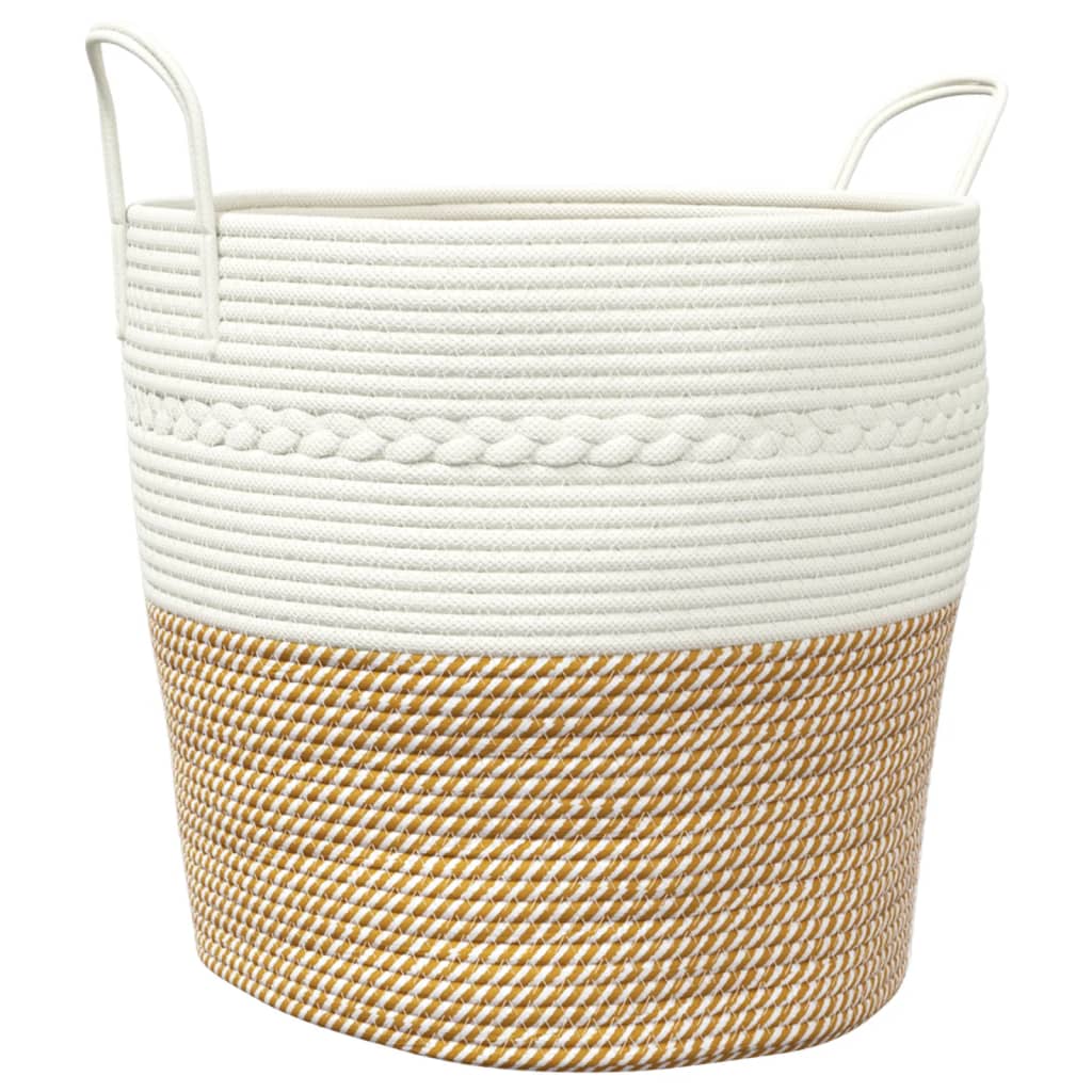 Vidaxx panier de rangement ø 43x38 cm coton marron et blanc
