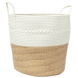 Vidaxx panier de rangement ø 43x38 cm coton marron et blanc