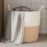 Vidaxx panier de rangement ø 43x38 cm coton marron et blanc
