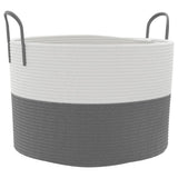 Vidaxx panier de rangement ø 51x33 cm coton gris et blanc