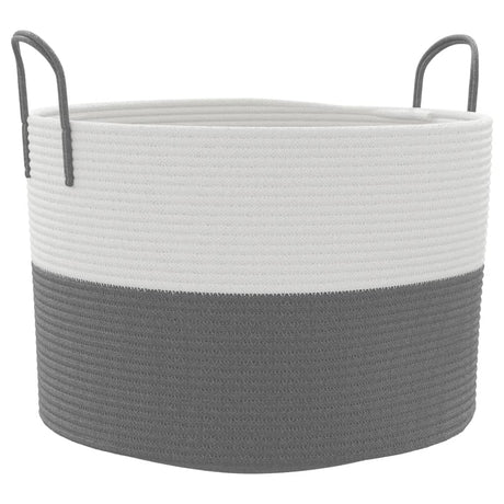 Vidaxx panier de rangement ø 51x33 cm coton gris et blanc