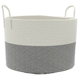 Vidaxx panier de rangement ø 51x33 cm coton gris et blanc