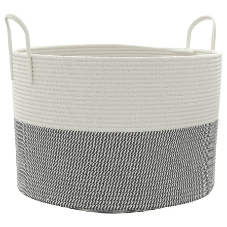 Vidaxx panier de rangement ø 51x33 cm coton gris et blanc