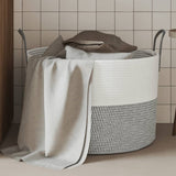 Vidaxx panier de rangement ø 51x33 cm coton gris et blanc