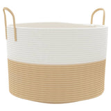 Vidaxx panier de rangement ø 51x33 cm coton beige et blanc