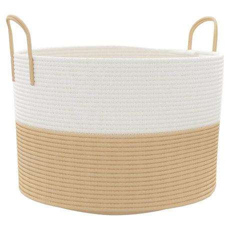 Vidaxx panier de rangement ø 51x33 cm coton beige et blanc