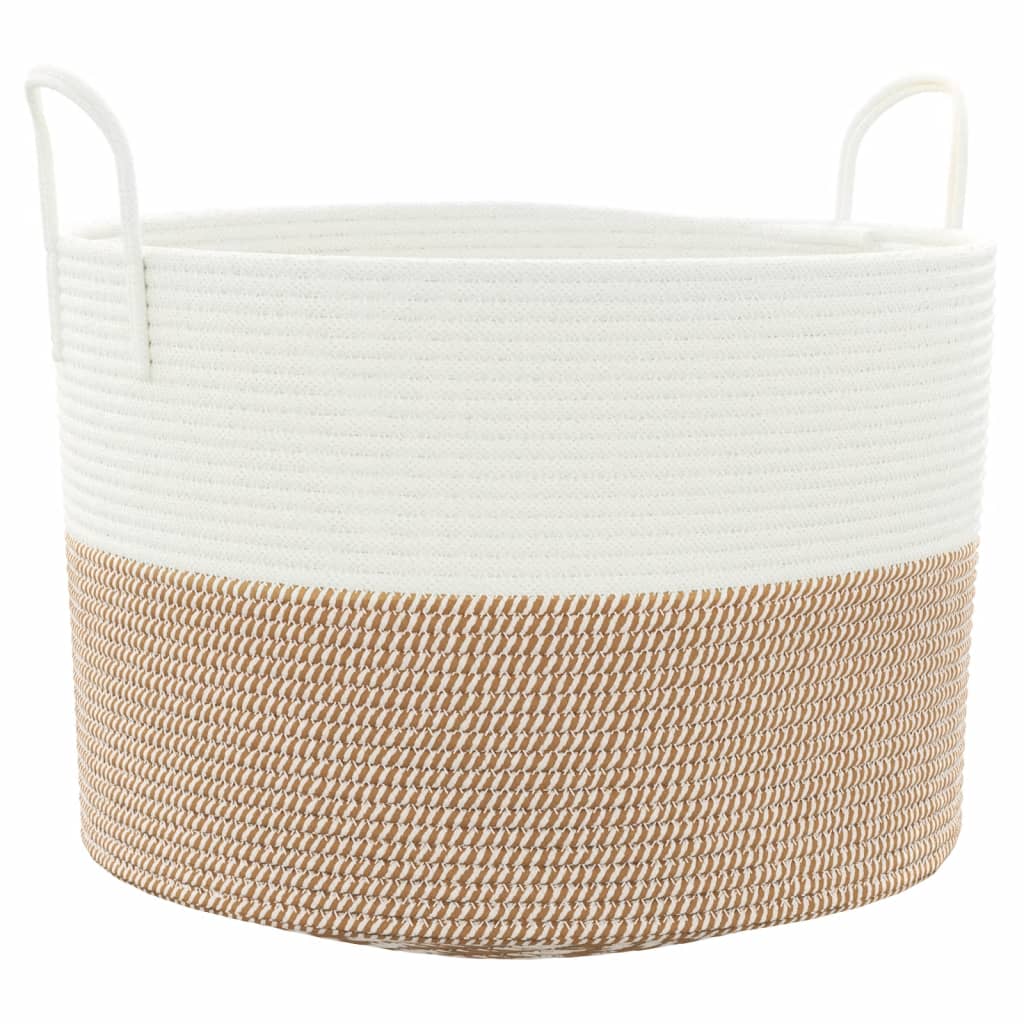 Vidaxx panier de rangement ø 51x33 cm coton marron et blanc