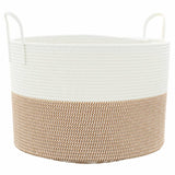 Vidaxx panier de rangement ø 51x33 cm coton marron et blanc