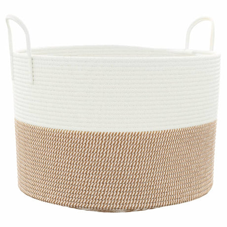 Vidaxx panier de rangement ø 51x33 cm coton marron et blanc