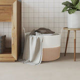 Vidaxx panier de rangement ø 51x33 cm coton marron et blanc