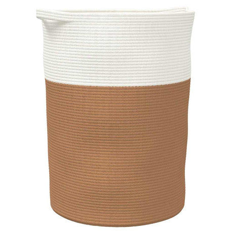 Vidaxx panier de rangement ø 49x65 cm coton marron et blanc
