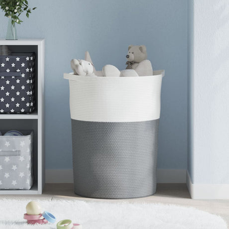 Vidaxx panier de rangement ø 49x65 cm coton gris et blanc