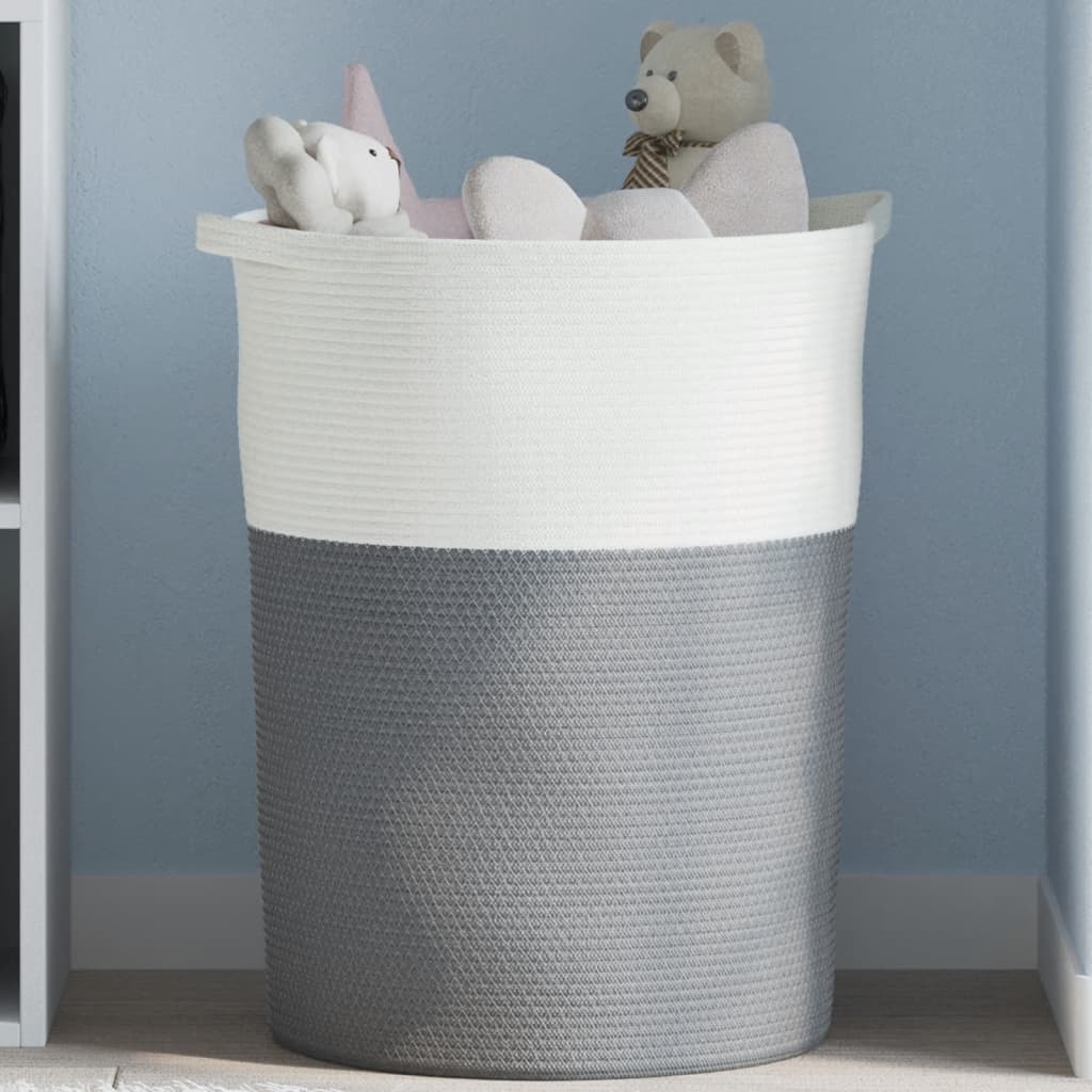 Vidaxx panier de rangement ø 49x65 cm coton gris et blanc