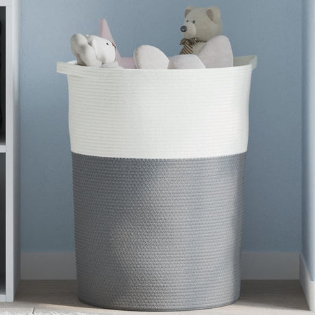 Vidaxx panier de rangement ø 49x65 cm coton gris et blanc