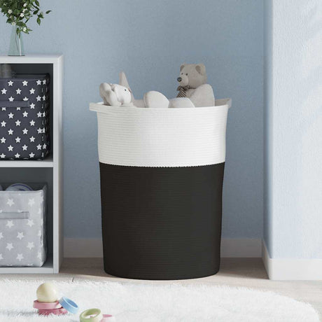 Vidaxx panier de rangement ø 49x65 cm coton noir et blanc