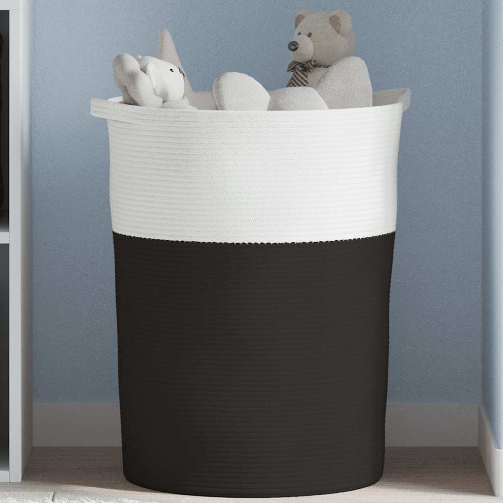 Vidaxx panier de rangement ø 49x65 cm coton noir et blanc