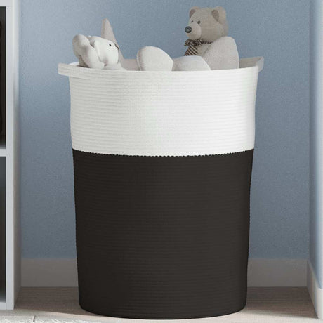Vidaxx panier de rangement ø 49x65 cm coton noir et blanc