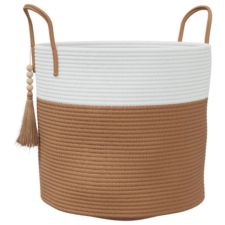 Vidaxx panier de rangement ø 40x35 cm coton marron et blanc