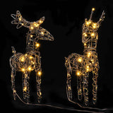 Vidaxl Christmas Decorations Reindeer 2 St 80 LED Rattan Warm White