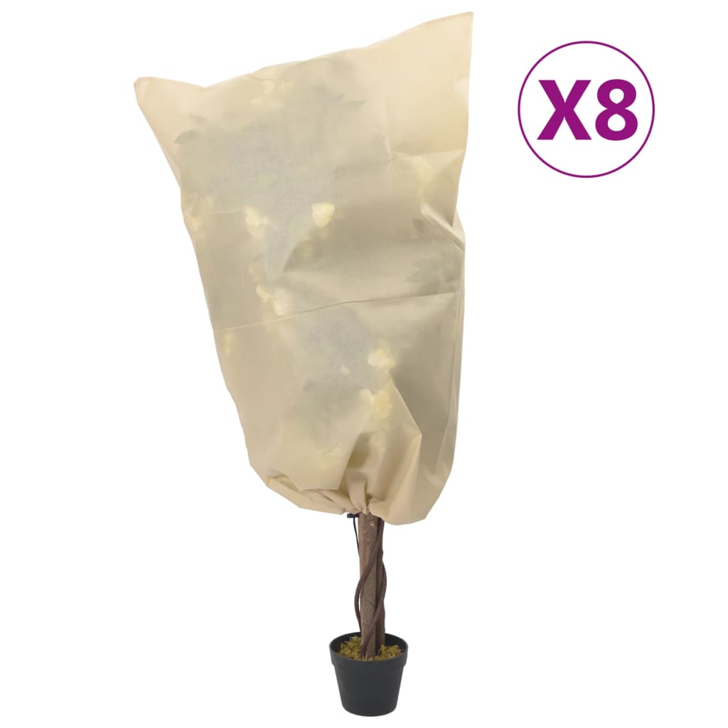 VidaXL Couvertures végétales avec cordon de serrage 8 pcs 70 g m² 0,8x1,2 m