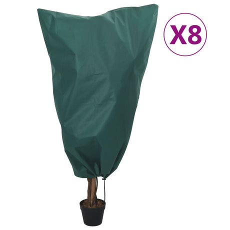 VidaXL Couvertures végétales avec cordon de serrage 8 pcs 70 g m² 0,8x1,2 m