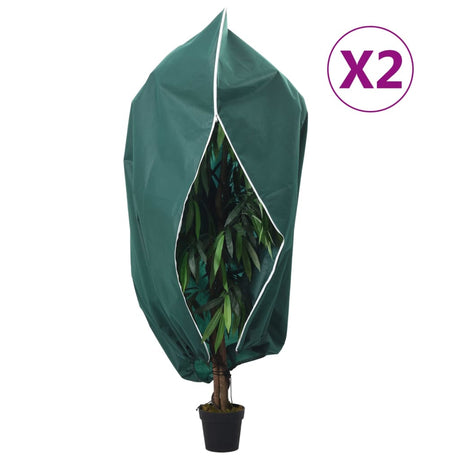 VidaXL Couvertures végétales avec fermeture éclair 2 pcs 70 g m² 3,93x3,5 m