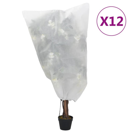 VidaXL Couvertures végétales avec cordon de serrage 12 pcs 70 g m² 0,8x0,8 m