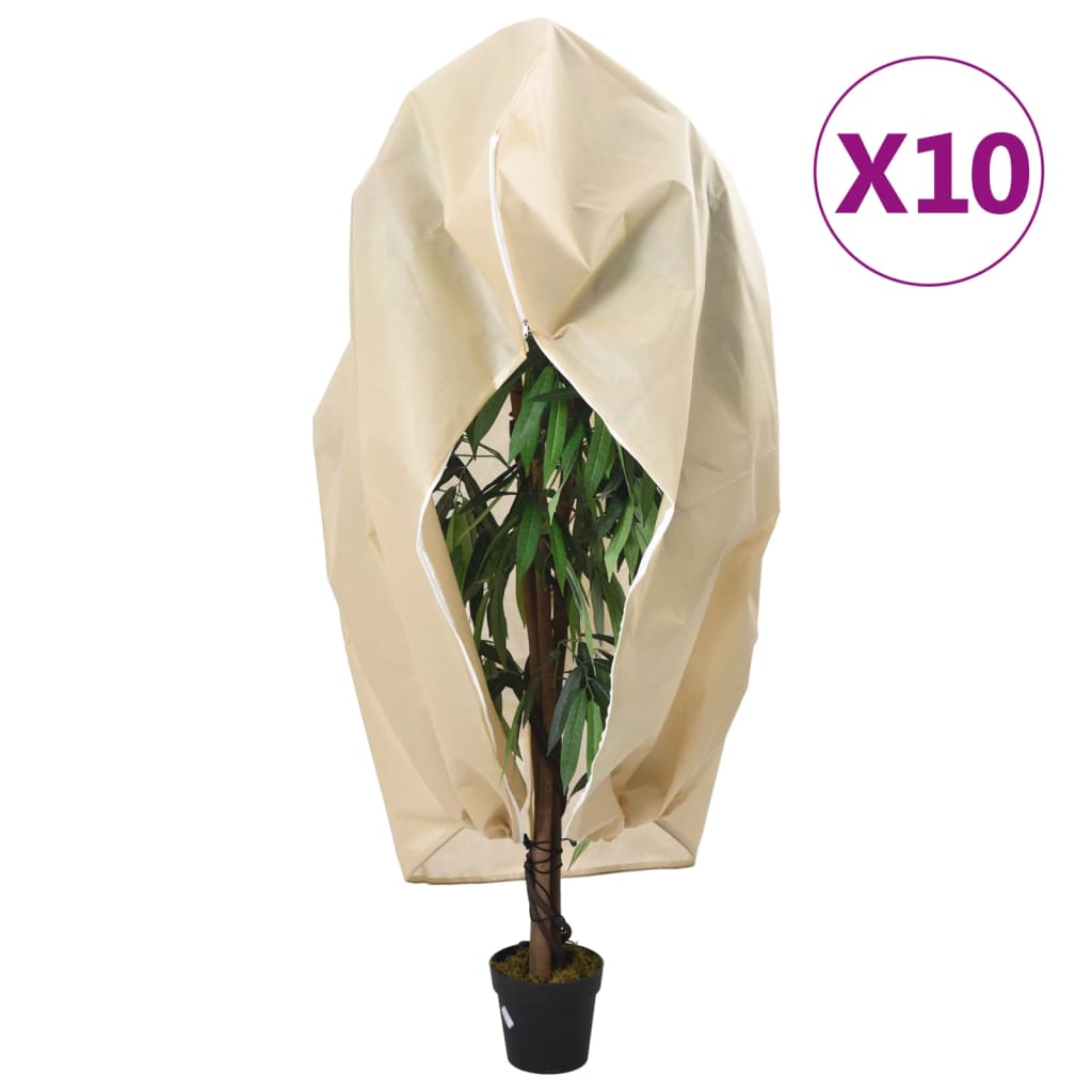 VidaXL Couvertures végétales avec fermeture éclair 10 pièces 70 g m² 2,36x2 m