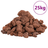 Vidaxl Lava Stones 25 kg 1-2 cm rött