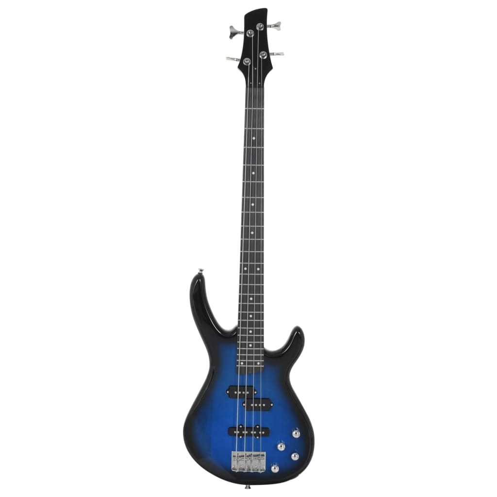 Gitara basowa Vidaxl dla początkujących elektrycznych z torbą 4 4 46 Blue Black