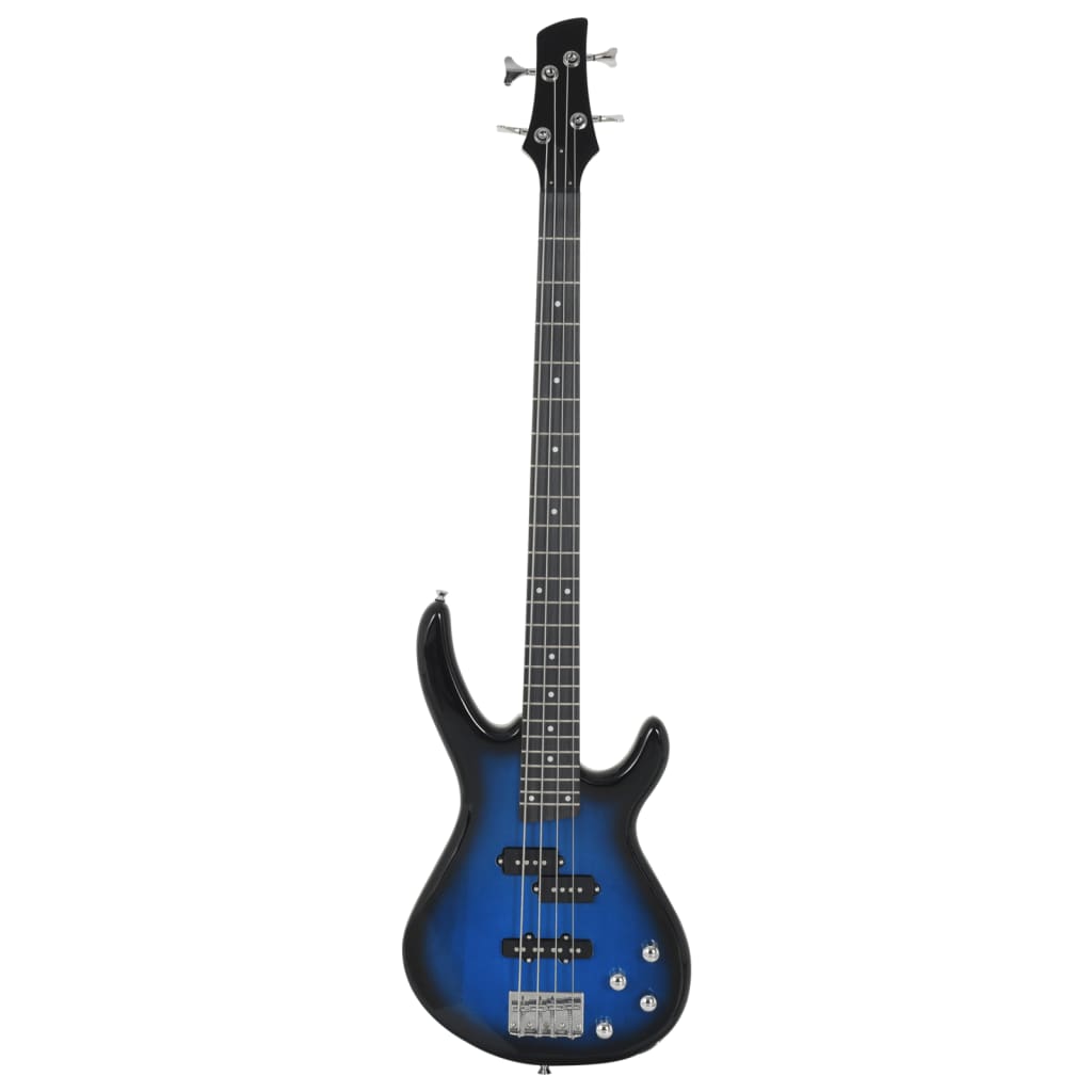 Vidaxxl guitare basse électrique pour débutants avec sac 4 4 46 bleu noir