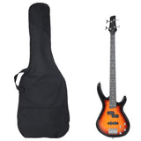 Vidaxl guitare basse électrique pour débutants avec sac 4 4 46 marron noir