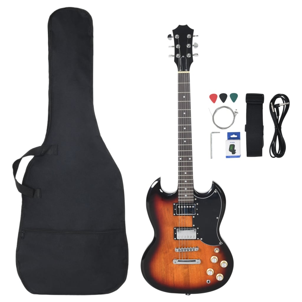 Guitare vidaxl pour les débutants électriques avec sac 4 4 39 noir