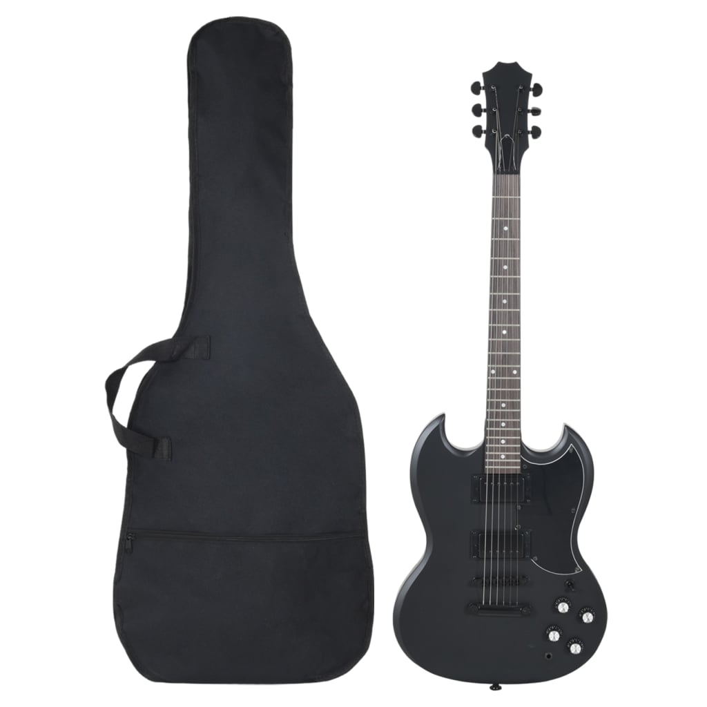 Vidaxl Guitar za začetnike Electric z torbo 4 4 39 Black