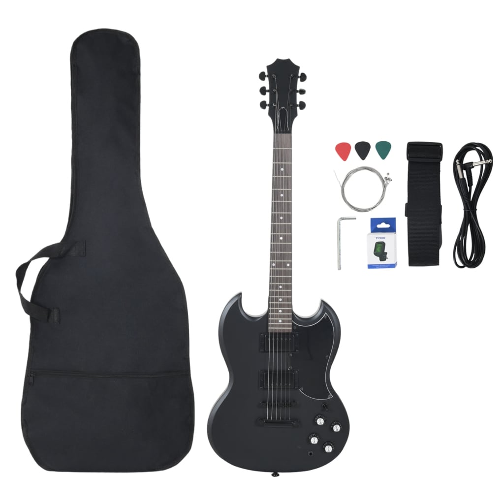 Vidaxl Guitar za začetnike Electric z torbo 4 4 39 Black