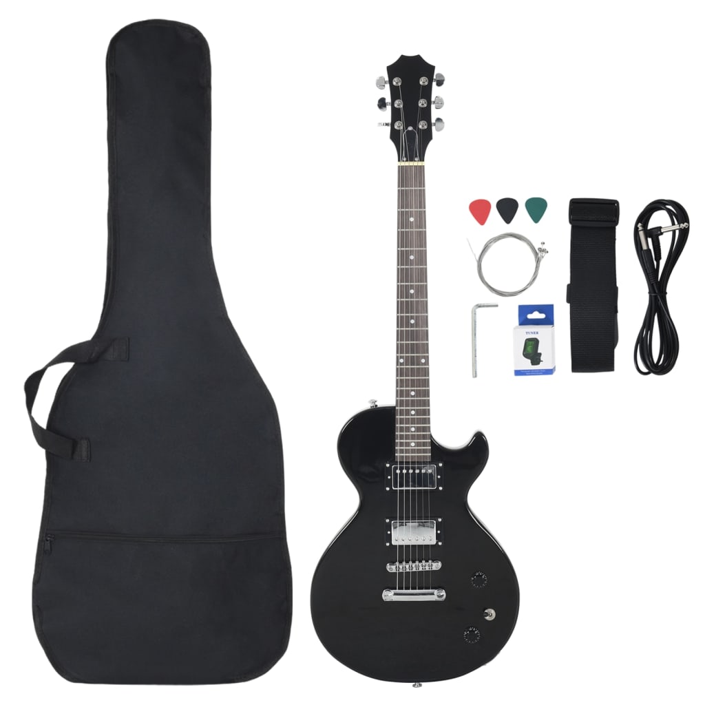 Vidaxl Guitar za začetnike Electric z torbo 4 4 39 Black