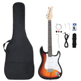 Vidaxl guitare électrique débutant avec sac 4 4 39 marron et blanc