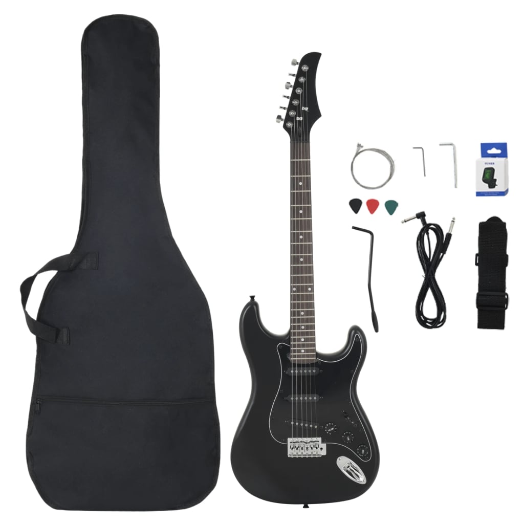 VidaXL Guitar for beginners electric with bag 4 4 39 black