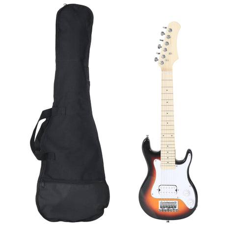 Vidaxl guitare électrique pour enfants avec sac 3 4 30 marron et blanc