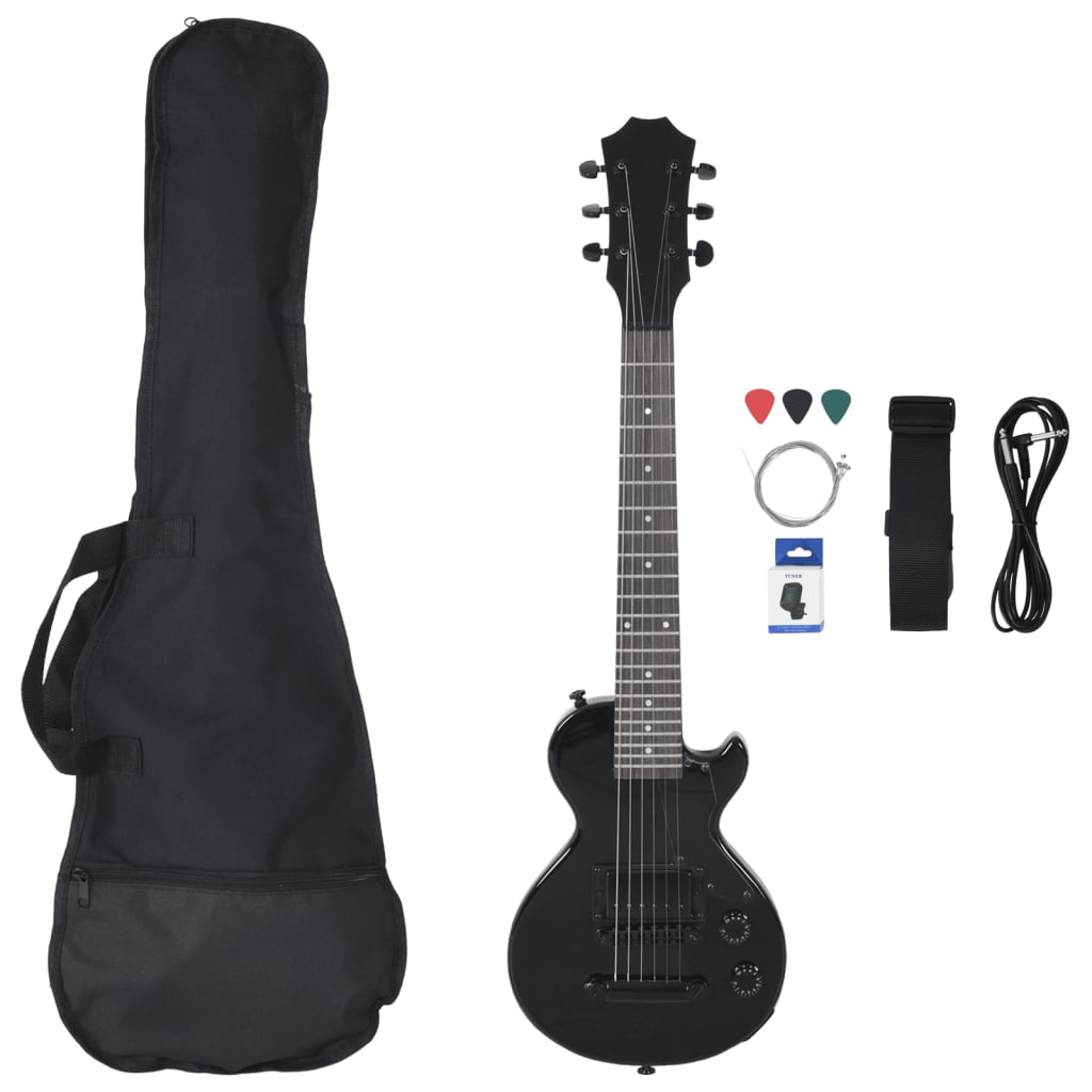 Vidaxl guitare électrique débutant avec sac 3 4 30 noir