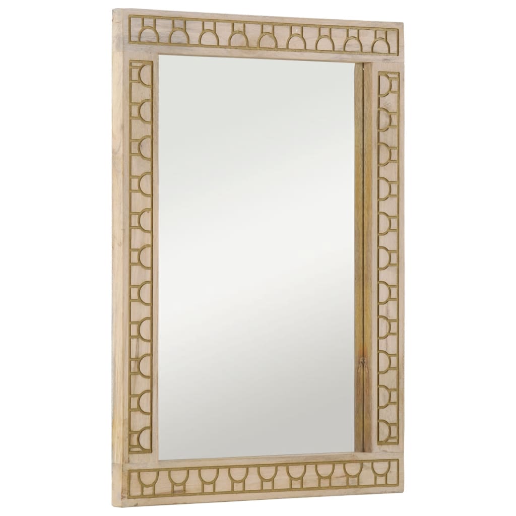 Miroir de salle de bain Vidaxl 50x70x2,5 cm en bois et verre massif massif