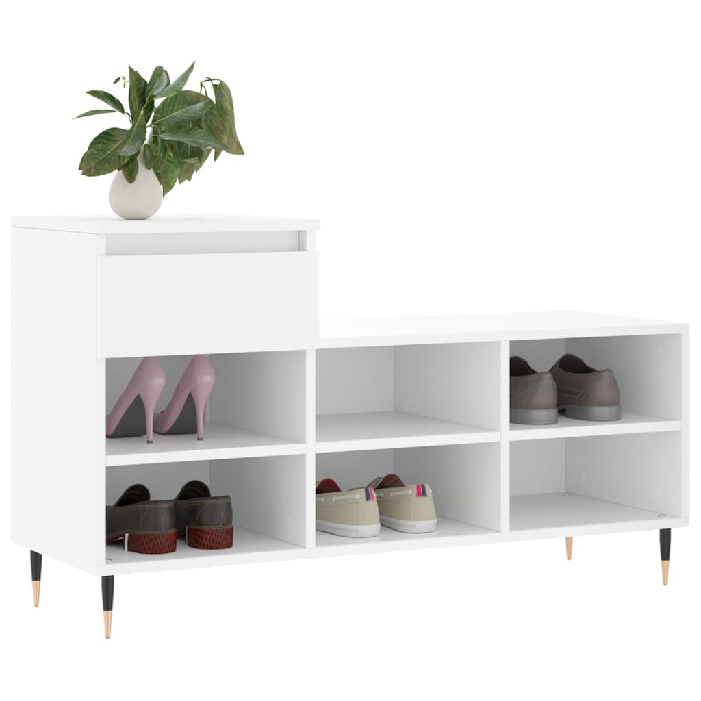Vidaxx meuble à chaussures 102x36x60 cm bois d'ingénierie blanc