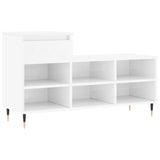 Vidaxl schong Cabinet 102x36x60 CM veraarbecht Holz héich Glanz wäiss