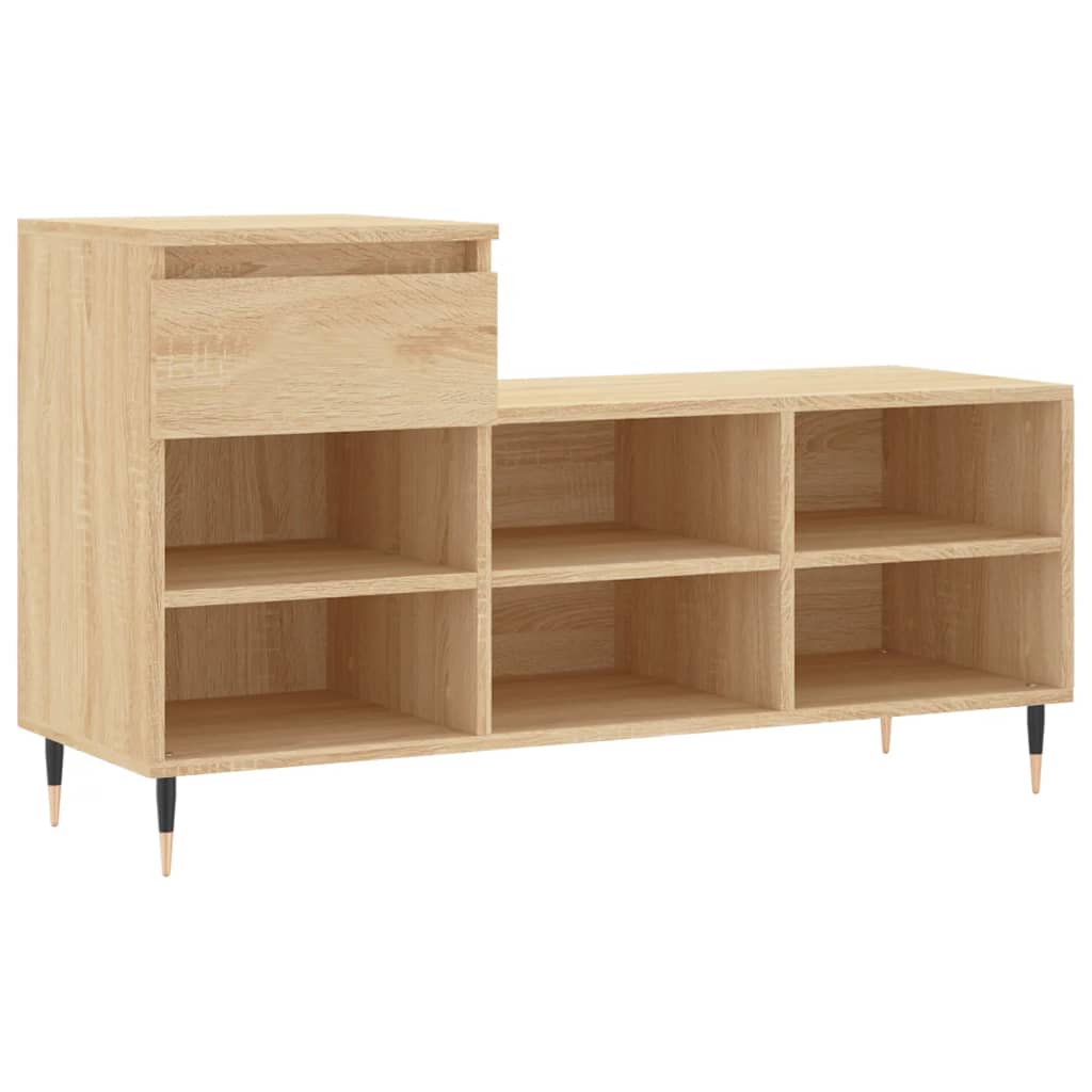 Vidaxl Schong Cabinet 102x36x60 cm Propertéiert Holz Sonoma Oakfaarf