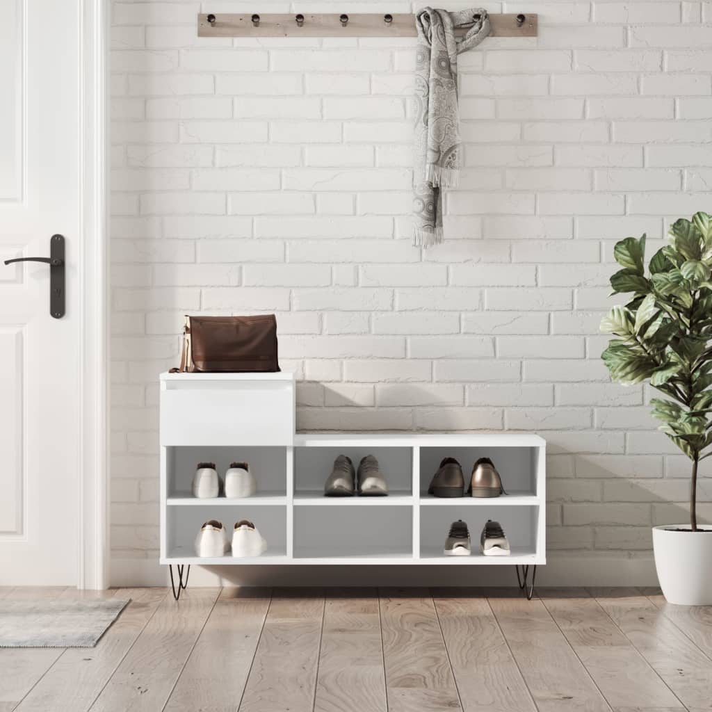 Vidaxx meuble à chaussures 102x36x60 cm bois d'ingénierie blanc