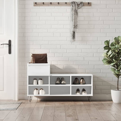 Vidaxx meuble à chaussures 102x36x60 cm bois d'ingénierie blanc