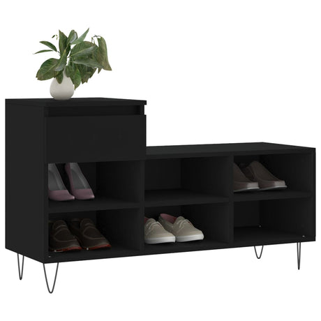 Vidaxx armoire à chaussures 102x36x60 cm bois fini noir