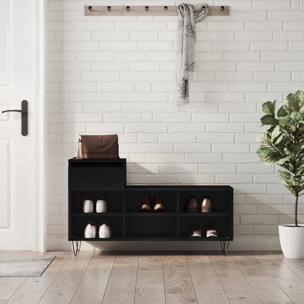 Vidaxx armoire à chaussures 102x36x60 cm bois fini noir